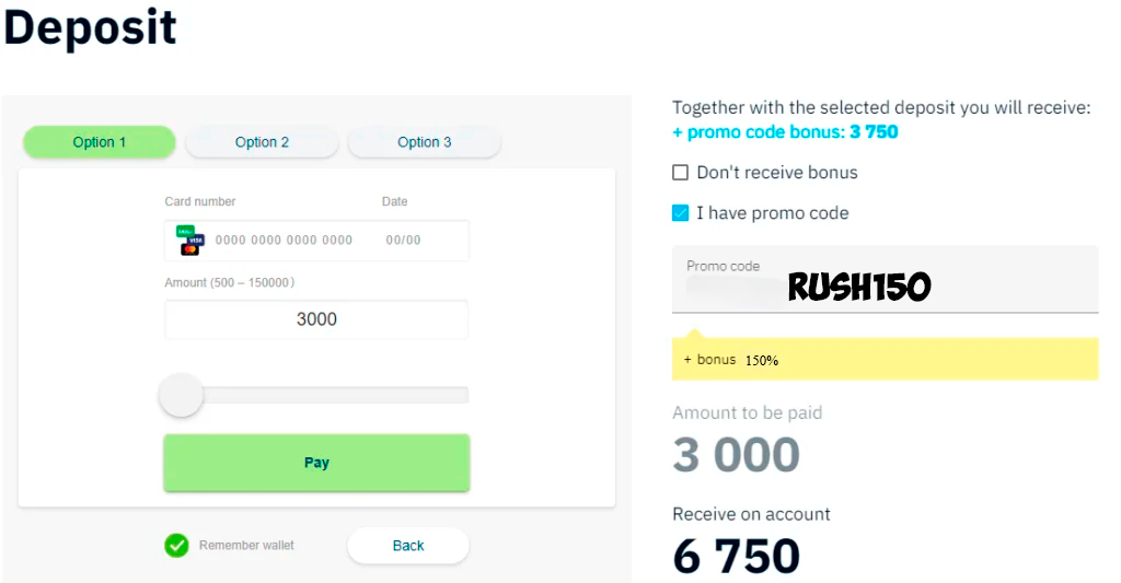 Binarium promo code when depositing